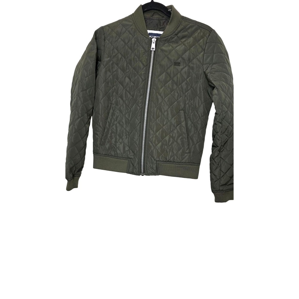 Levis Olive Green Nylon Quilted Bomber Jacket Women's Size XS